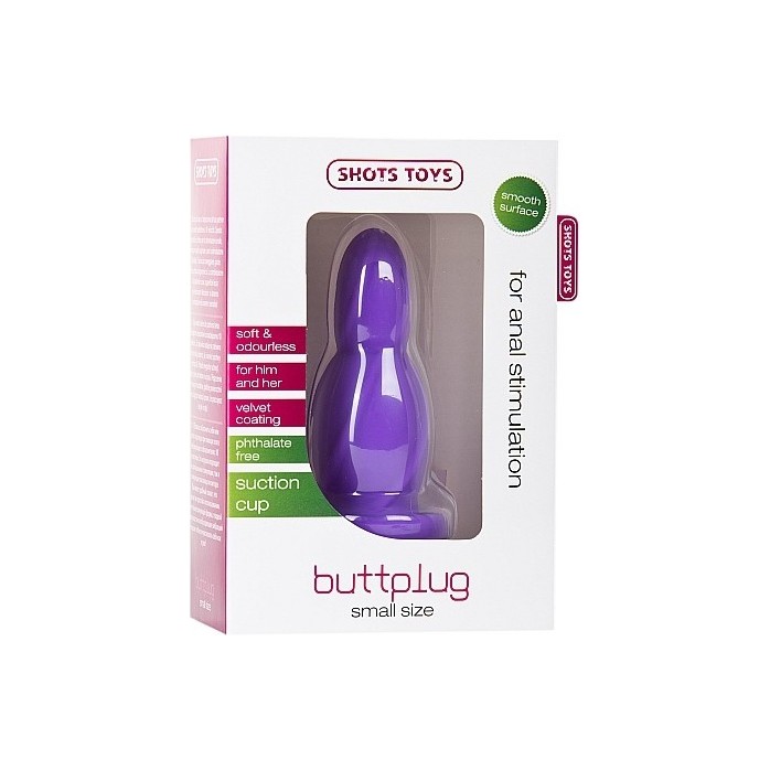 Маленькая фиолетовая анальная втулка Small Buttplug - 9,2 см - Shots Toys. Фотография 2.