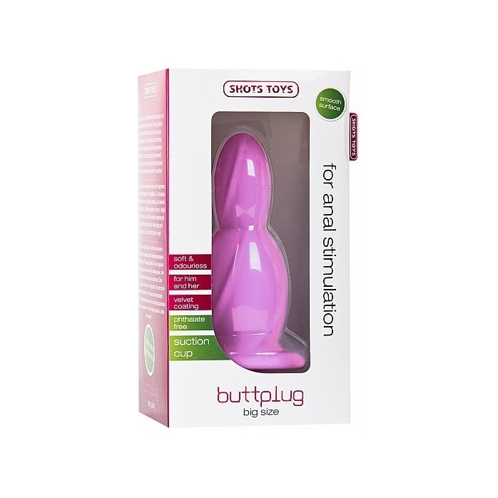 Большая розовая анальная втулка Big Buttplug - 13,3 см - Shots Toys. Фотография 2.