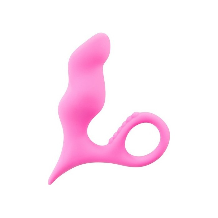 Розовая анальная втулка Squatter с ручкой-кольцом - Shots Toys