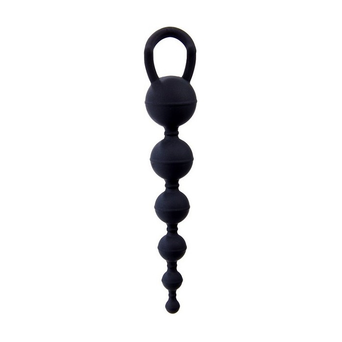Чёрная анальная цепочка Six Balls Chain - 18,5 см - Shots Toys