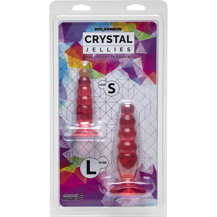 Набор из двух розовых анальных втулок Crystal Jellies Anal Trainer Kit - Crystal Jellies. Фотография 2.