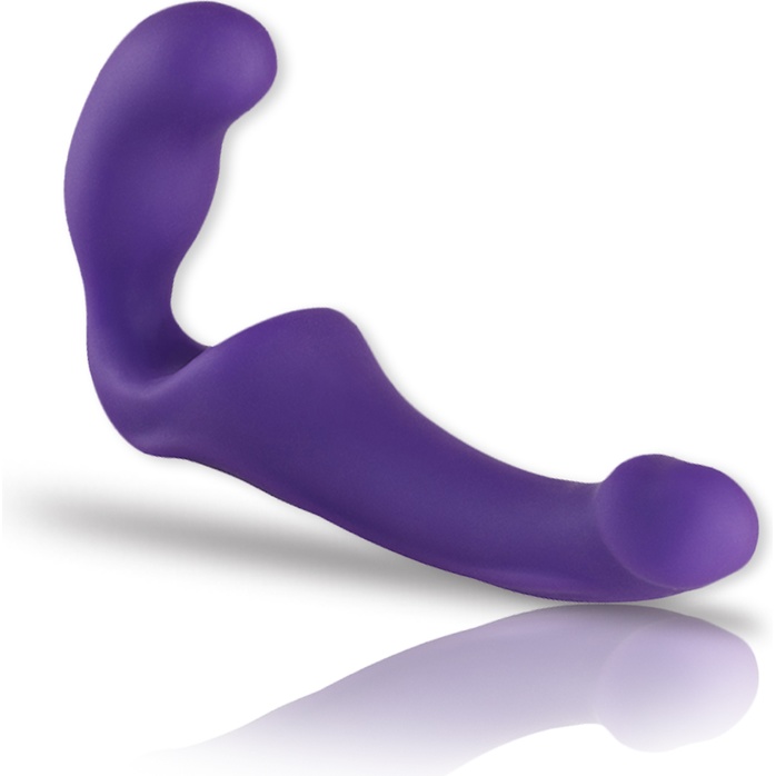 Фиолетовый безремневой страпон Share из нежного силикона. Фотография 2.