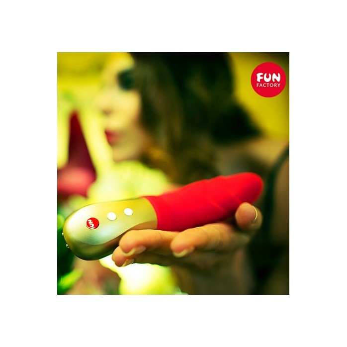 Красный мини-вибратор Flora - 16,7 см. Фотография 2.