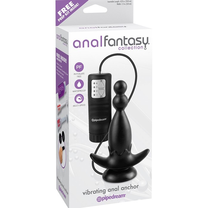 Анальный вибростимулятор с широким основанием Vibrating Anal Anchor - 14 см - Anal Fantasy Collection. Фотография 2.