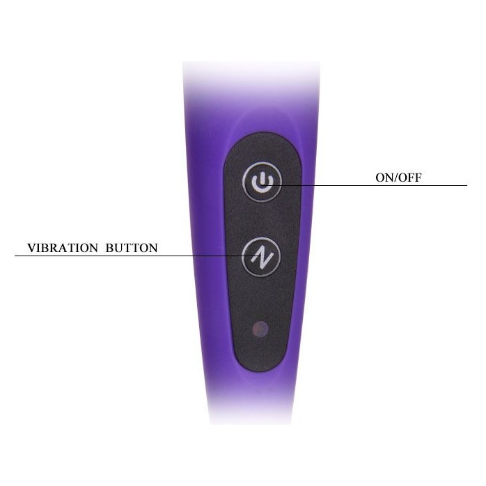Фиолетовый вибростимулятор с насадками - 17,6 см. Фотография 5.