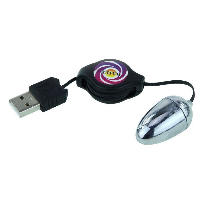 Серебристое виброяйцо с USB-питанием