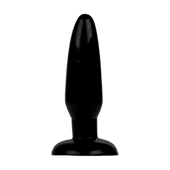 Чёрная анальная пробка с присоской - 13,5 см