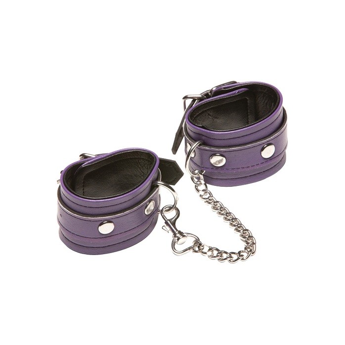 Фиолетовые кожаные наручники X-Play - X-Play