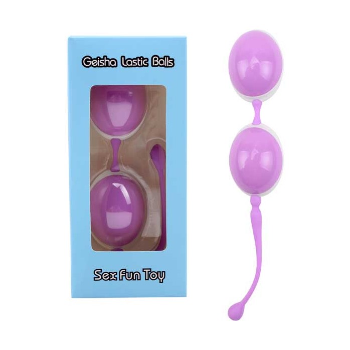 Сиреневые вагинальные шарики с силиконовым шнуром