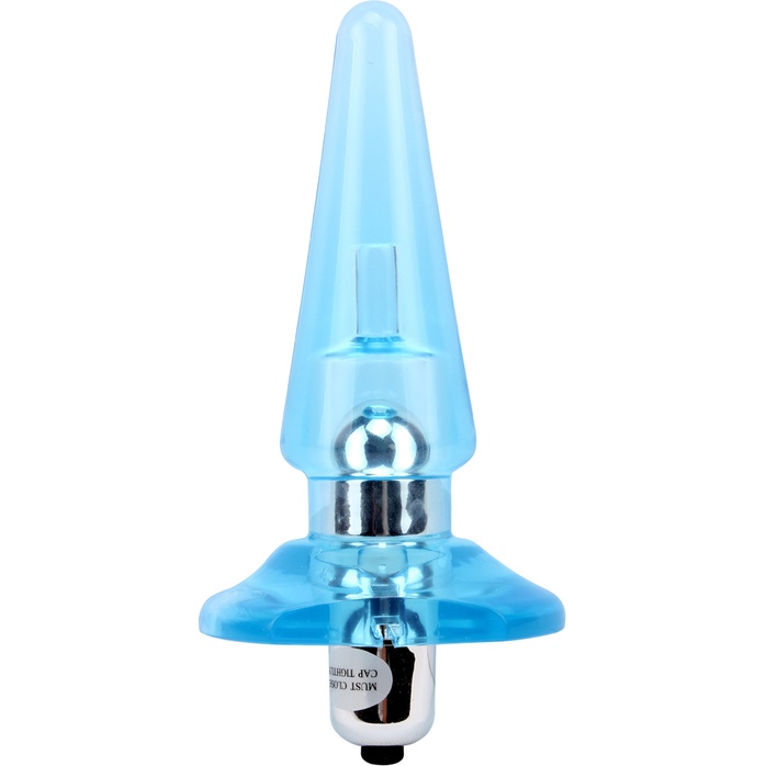 Голубой анальный вибростимулятор - 10 см - Hi-Basic