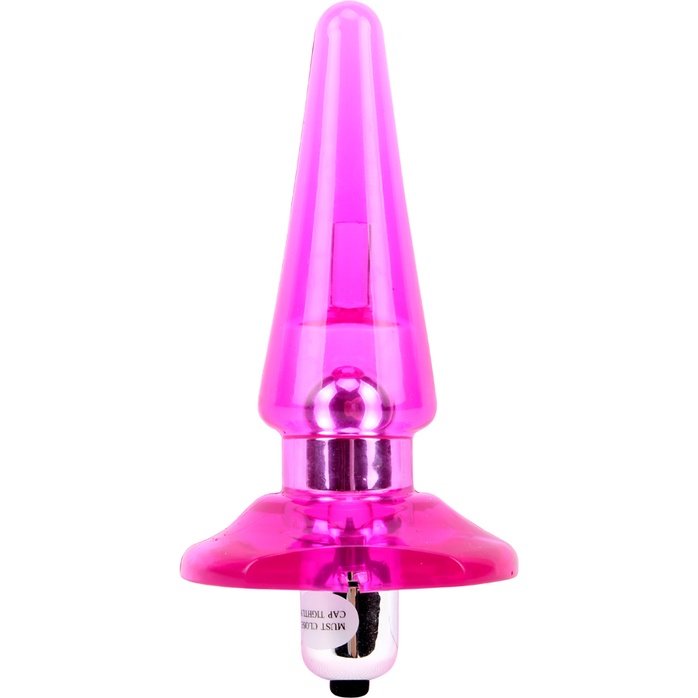 Розовый анальный вибростимулятор-конус - 10 см - Hi-Basic