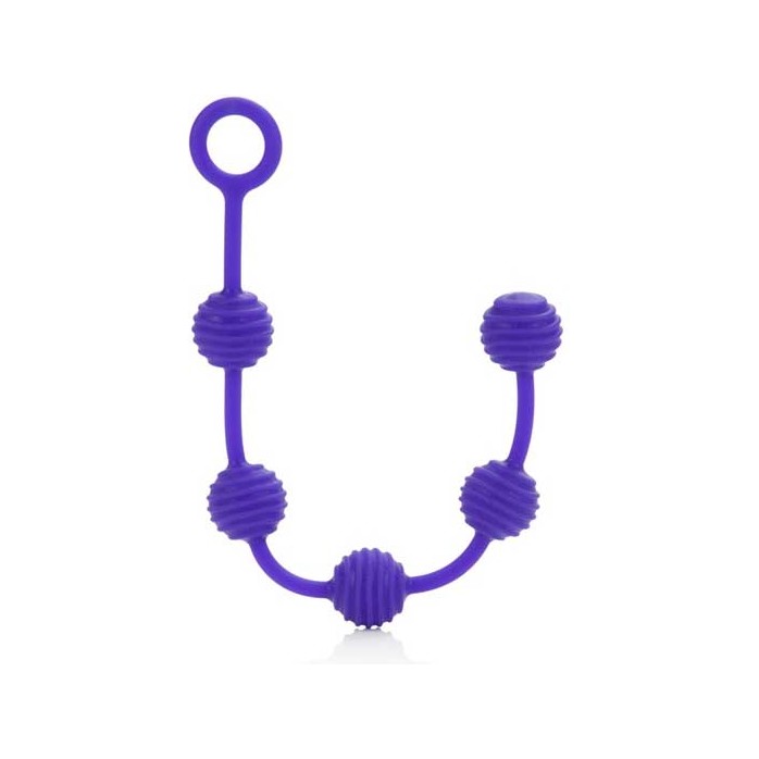 Набор фиолетовых анальных цепочек Posh Silicone “O” Beads - Posh. Фотография 2.