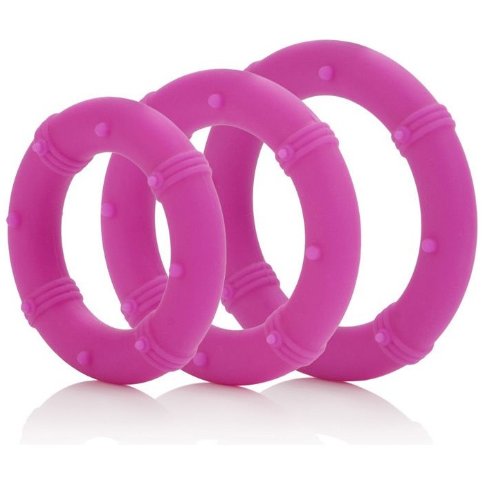 Набор розовых эрекционных колец Posh Silicone Love Rings - Posh. Фотография 4.