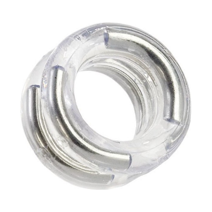 Двойное прозрачное эрекционное кольцо Double Stack Ring с металлическими вставками - Support Plus