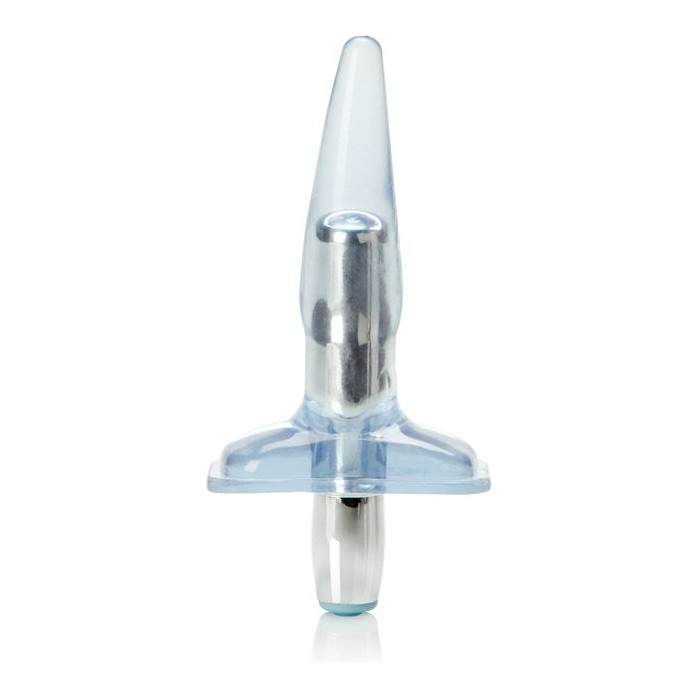 Голубая анальная пробка Vibrating High Intensity Probe - 9,5 см - Anal Toys