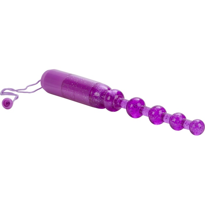 Фиолетовая анальная цепочка Waterproof Vibrating Pleasure Beads - Beads. Фотография 2.