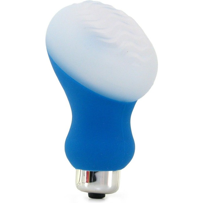 Голубой мини-вибратор Posh Silicone Ice Massager Wave со съемной насадкой для заморозки - Posh