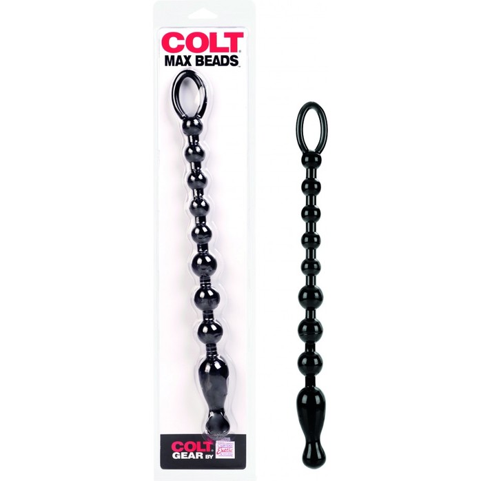 Анальная чёрная цепочка COLT Max Beads - 28 см - Colt. Фотография 2.