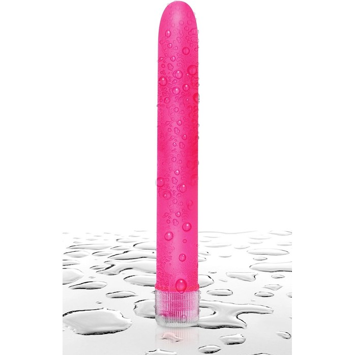 Тонкий розовый классический вибратор Neon Luv Touch Slims - 14,6 см - Neon Luv Touch. Фотография 4.