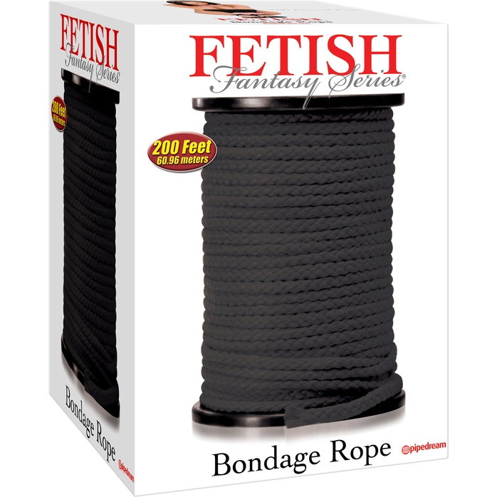 Черная веревка для связывания Bondage Rope - 60,9 м - Fetish Fantasy Series. Фотография 3.
