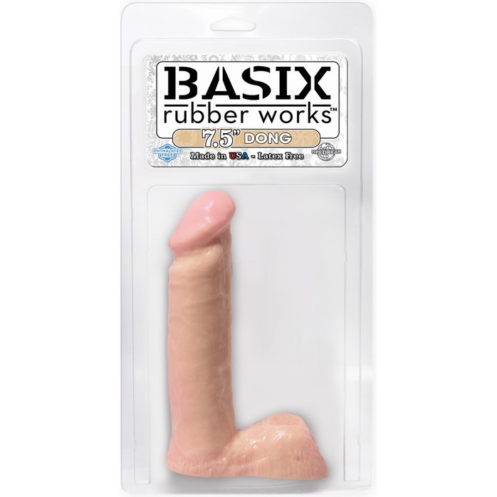 Фаллоимитатор с мошонкой BASIX - 18,4 см - Basix Rubber Works. Фотография 2.