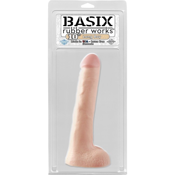 Фаллоимитатор с мошонкой LONG BOY BASIX - 25,4 см - Basix Rubber Works. Фотография 2.