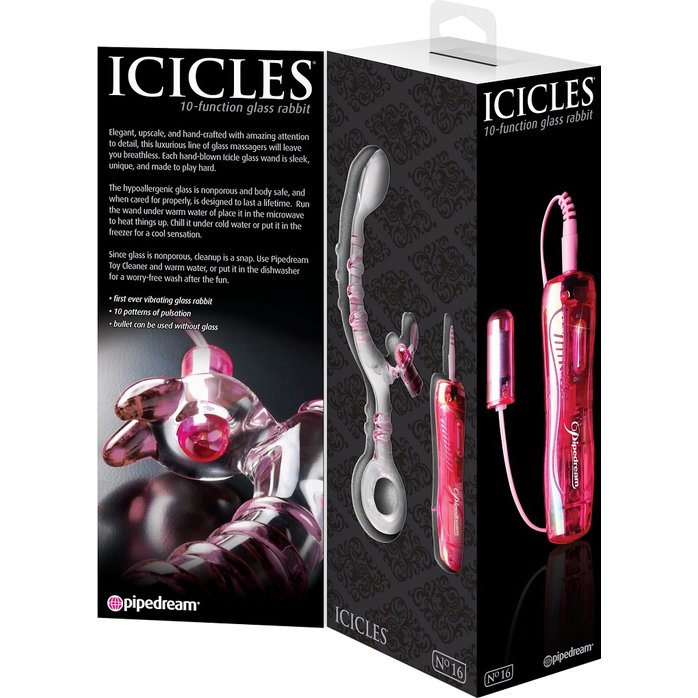 Стеклянный вибратор ICICLES № 16 - 23 см - Icicles. Фотография 5.