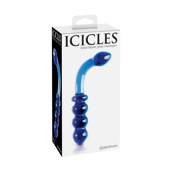 Синий стеклянный анальный стимулятор ICICLES № 31 - Icicles. Фотография 3.