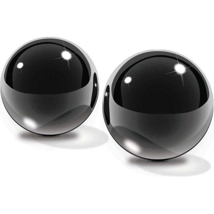 Стеклянные вагинальные шарики Medium Black Glass Ben-Wa Balls - Fetish Fantasy Limited Edition