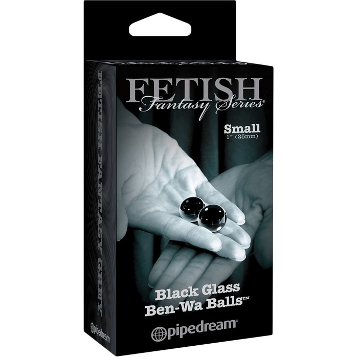 Черные стеклянные вагинальные шарики Small Black Glass Ben-Wa Balls - Fetish Fantasy Limited Edition. Фотография 2.