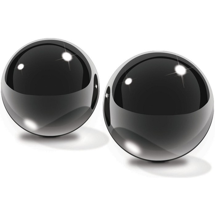 Черные стеклянные вагинальные шарики Small Black Glass Ben-Wa Balls - Fetish Fantasy Limited Edition
