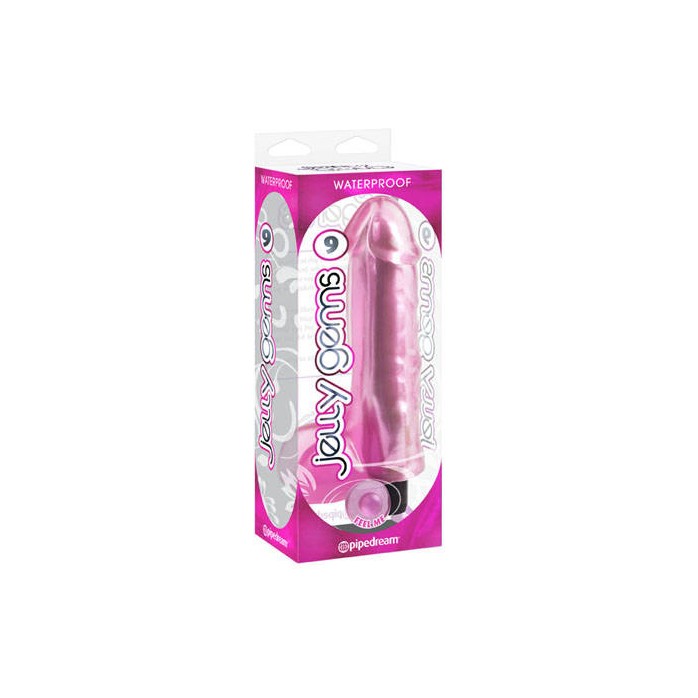Розовый вибратор JELLY GEMS №9 - 20,3 см - Jelly Gems