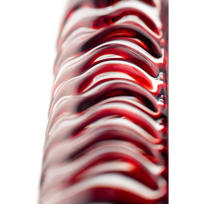 Стеклянный фаллос с мошонкой и рёбрышками - 16 см - Sexus Glass. Фотография 7.