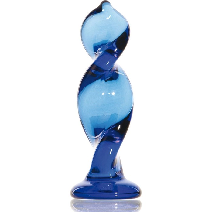 Синий стимулятор-спираль из стекла - 12,5 см - Sexus Glass