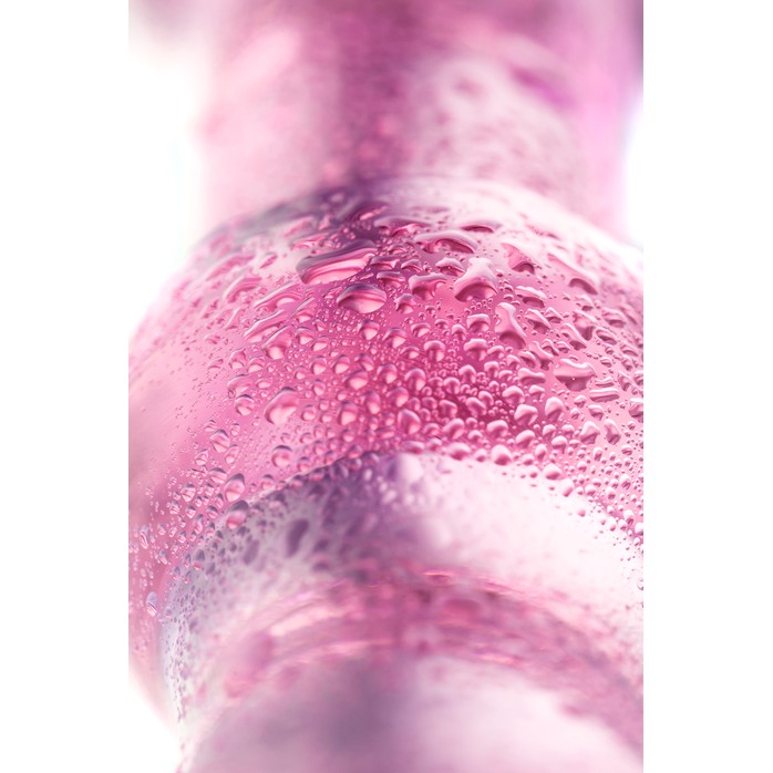Розовый фаллоимитатор-ёлочка из прозрачного стекла - 18 см - Sexus Glass. Фотография 4.