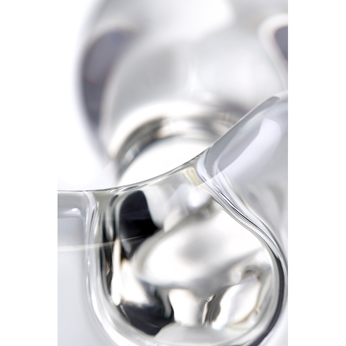 Стеклянная анальная втулка с ограничителем - 10,5 см - Sexus Glass. Фотография 4.