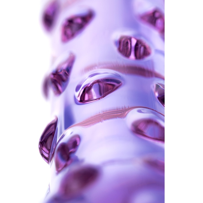 Фиолетовый стеклянный фаллоимитатор с шишечками - 19,5 см - Sexus Glass. Фотография 5.