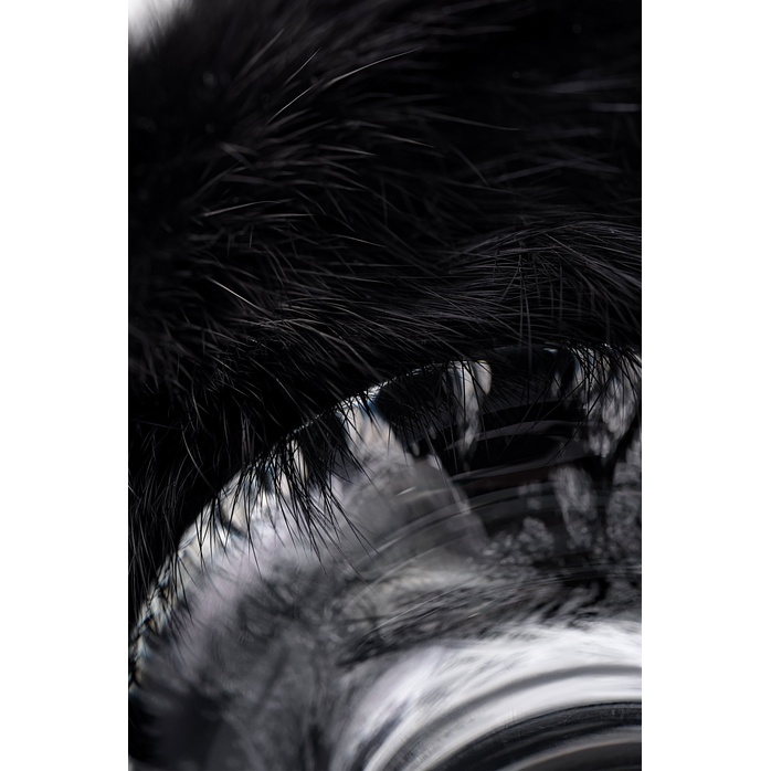 Стеклянная анальная втулка с черным хвостиком - 13,5 см - Sexus Glass. Фотография 4.