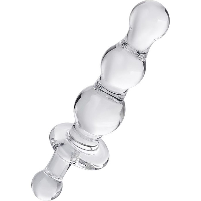Стеклянная анальная втулка с ручкой - 10,5 см - Sexus Glass. Фотография 2.