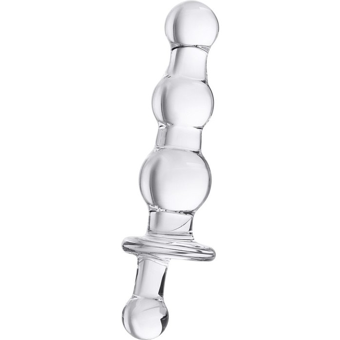 Стеклянная анальная втулка с ручкой - 10,5 см - Sexus Glass
