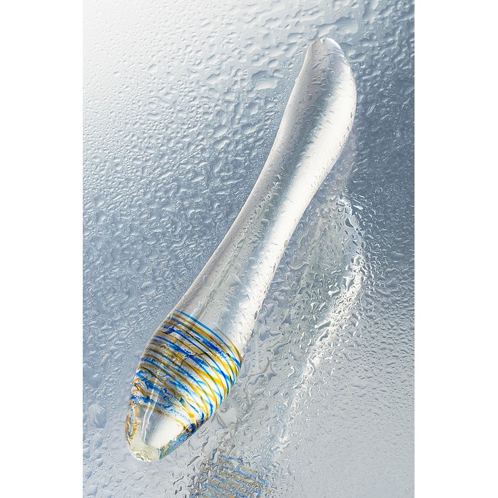 Стеклянный прозрачный фаллоимитатор с двухцветным кончиком - 22 см - Sexus Glass. Фотография 6.