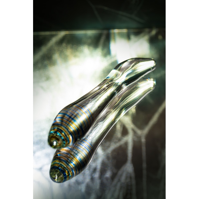 Стеклянный прозрачный фаллоимитатор с двухцветным кончиком - 22 см - Sexus Glass. Фотография 7.