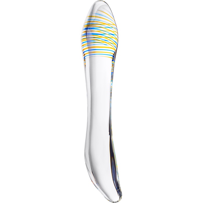 Стеклянный прозрачный фаллоимитатор с двухцветным кончиком - 22 см - Sexus Glass