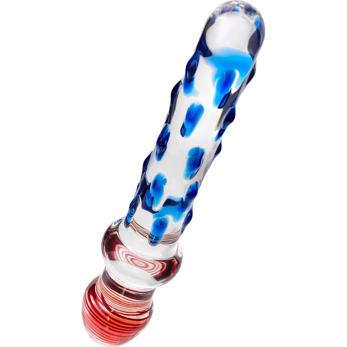 Стеклянный двусторонний фаллоимитатор с шишечками - 20 см - Sexus Glass. Фотография 3.