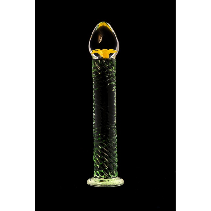 Стеклянный фаллоимитатор со спиралевидным рельефом - 16,5 см - Sexus Glass. Фотография 7.