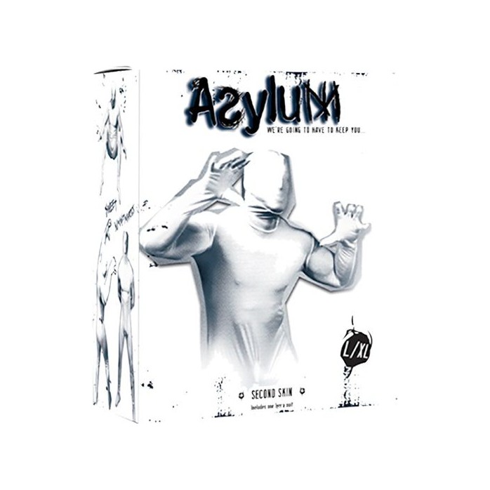 Белый кэтсьюит Asylum с маской на голову размера L/XL - Asylum