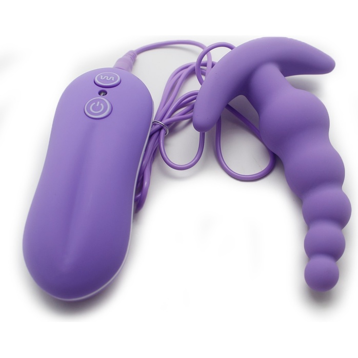 Фиолетовый вибростимулятор Beads Style для анальной стимуляции - 11 см. Фотография 2.