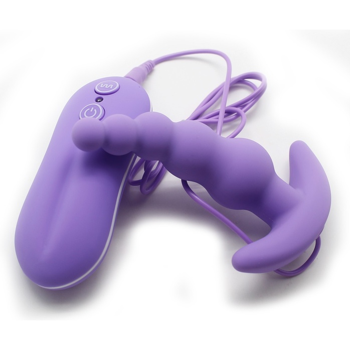 Фиолетовый вибростимулятор Beads Style для анальной стимуляции - 11 см. Фотография 3.