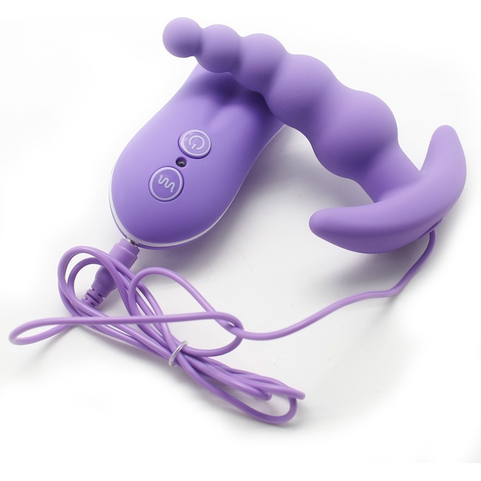 Фиолетовый вибростимулятор Beads Style для анальной стимуляции - 11 см. Фотография 4.