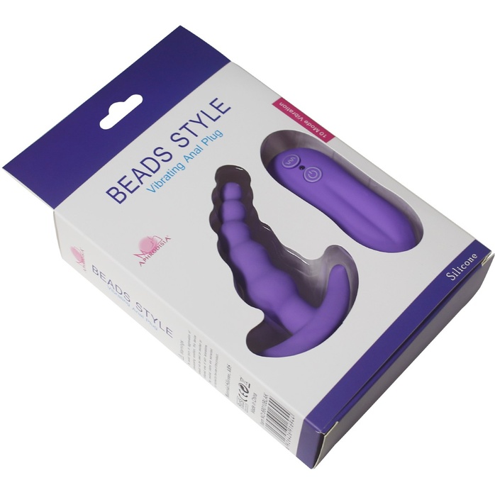 Фиолетовый вибростимулятор Beads Style для анальной стимуляции - 11 см. Фотография 7.